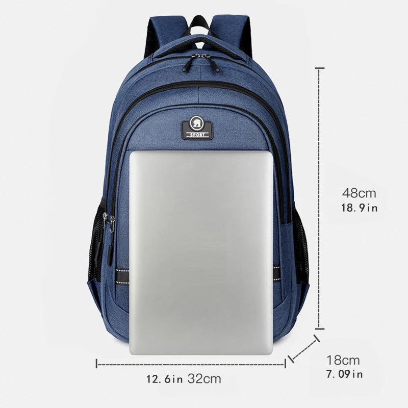 Mochila Escolar com Múltiplos Bolsos, Alças Ajustáveis e Fechamento em Zíper